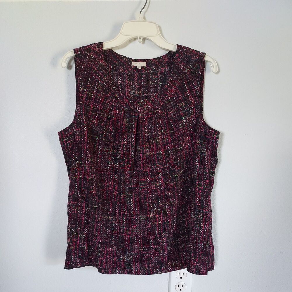 Talbots Women's Sleeveless Purple mukti colored Blouse Top  Size Large Petite